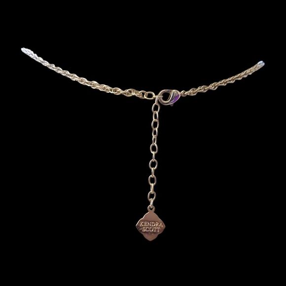 Kendra Scott Rayne Necklace in Green Malachite Illusion 32" Length EUC - Picture 5 of 10